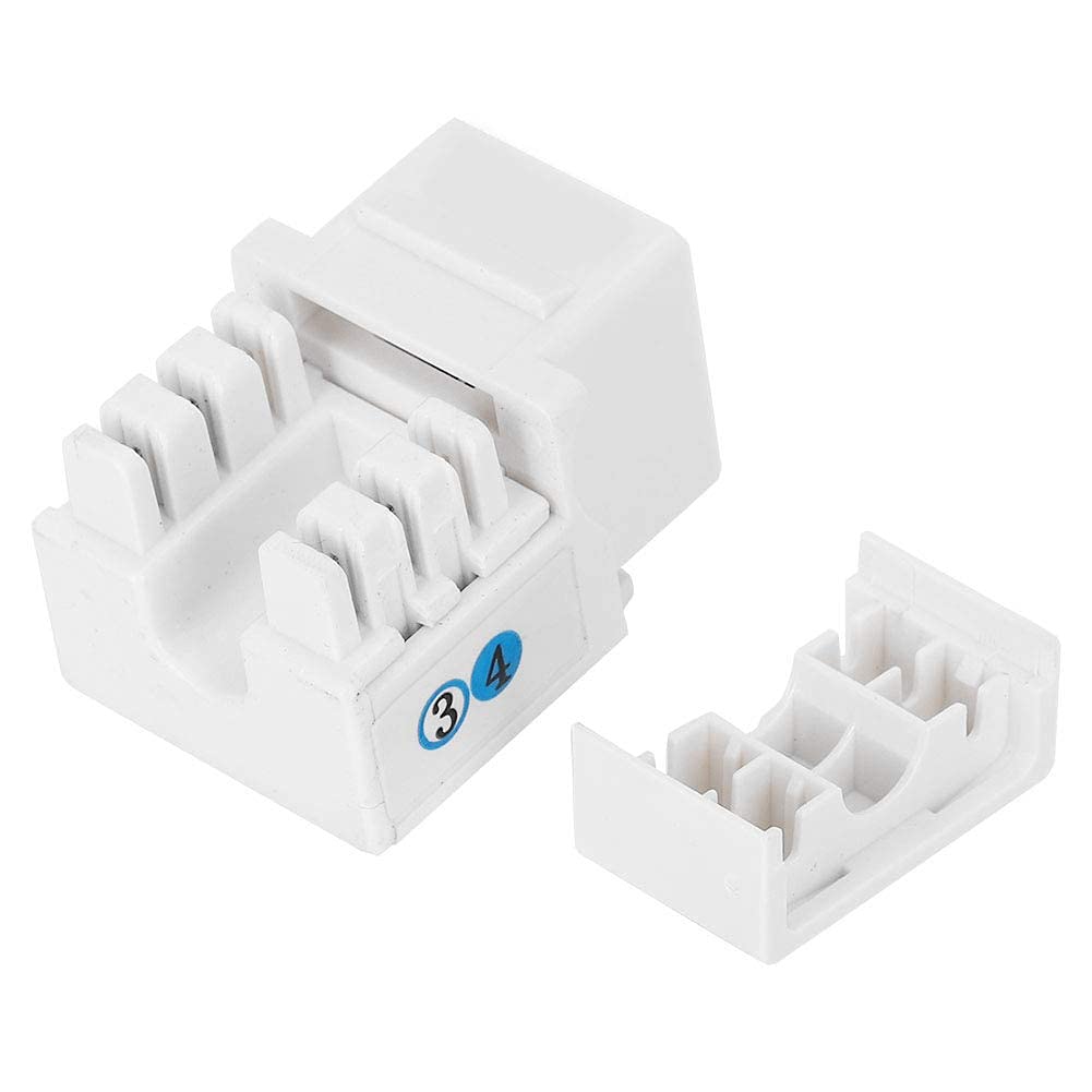 Keystone Rj11,Rj11 Keystone 5 Szt. Telefoniczny Moduł Głosowy, Akcesorium do Okablowania Sieciowego, Pojedynczy Port RJ11 Cat 3 z Osłoną Przeciwpyłową, Zintegrowany Moduł Sieciowy do Inżynierii Sieci