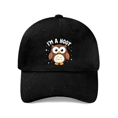 I'm A Hoot! Funny Cute Owl Nocturnal Bird Predator Baseball Cap,Adjustable Fishing Hats Sun Peak Hat Trucker Caps Dad Hat