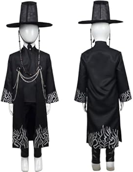 Waslary Costume Saja Jinu Cosplay traditionnel coréen pour homme - Noir - Costume d'Halloween et de fête