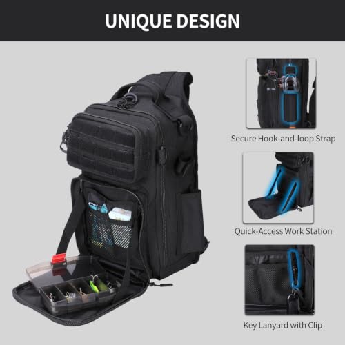 Image of Fishing Backpack with Rod Holder, Fishing Tackle Bag