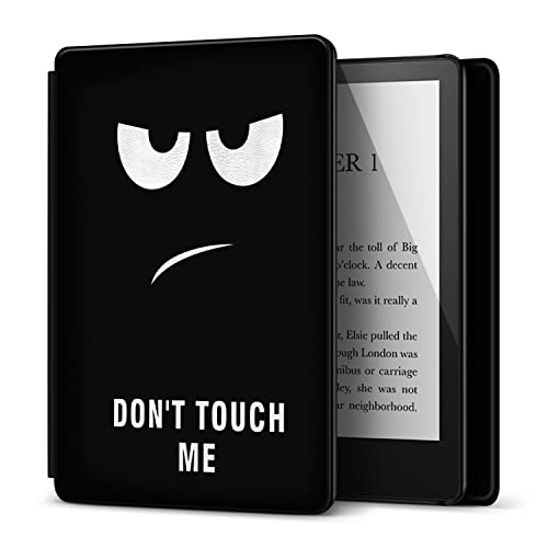 Tnp Products AKP5_LEC_EYE Tnp Case For 6.8 Inch Kindle Paperwhite 11Th Generation 2021 / Kindle Paperwhite Signature Edition, Pu Leather Cover, Protective Sleeve Folio Case For Kindle E-Reader With Auto Sleep/Wake, Don'T Touch cover