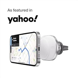 Belkin MagSafe-Compatible Wireless Car Charger 15W, Fast Charging Wireless Charger - Powerful Magnetic Vent Holder for iPhone 17, 16, 15, 14, 13 Series, Pixel 10, Secure Car Phone Mount - White