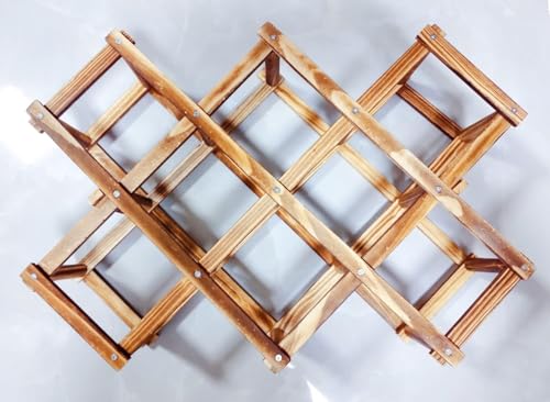 Loongzdd CARBONIZED PINE Freestanding Stackable Wine Rack Organizer thumb #1