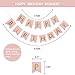 LITAUS Rose Gold Birthday Decorations Kit - 20-Pc Set with Pre-Strung Happy Birthday Banner, Tissue Paper, Garland & Swirls | Rose Gold Party Supplies for Women Girls Baby Shower