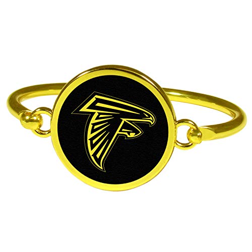 NFL Atlanta Falcons Womens Siskiyou Sportsgold Tone Bangle Bracelet, Gold, One Size