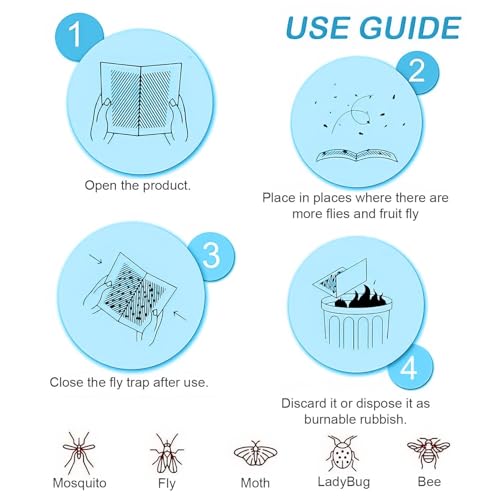 Image of Lifekrafts Fly Glue Board - Pack of 10 | High-Coverage Sticky Traps for Flies & Insects | 18.5 x 25.5 cm, Blue