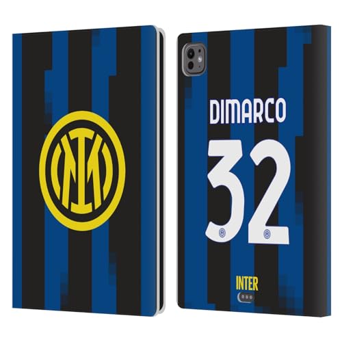 Head Case Designs Officially Licensed Inter Milan Federico Dimarco 2023/24 Players Home Kit Leather Book Wallet Case Cover Compatible with Apple iPad Pro 11 M4 2024