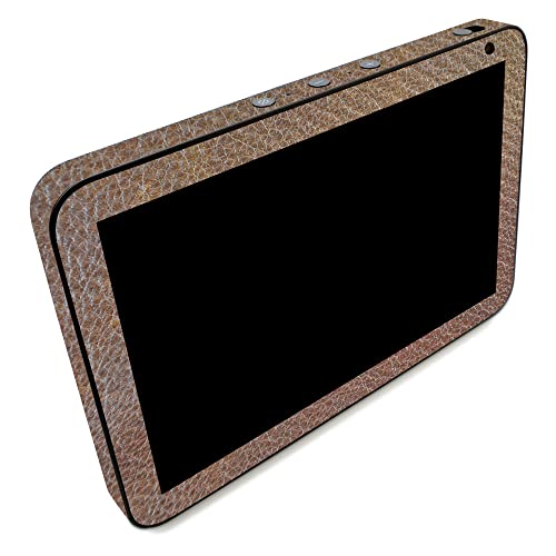 Image of MightySkins Carbon Fiber Skin Compatible with Amazon Echo Show 8 (Gen 2) - Brown Pleather | Protective, Durable Textured Carbon Fiber Finish | Easy to Apply | Made in The USA