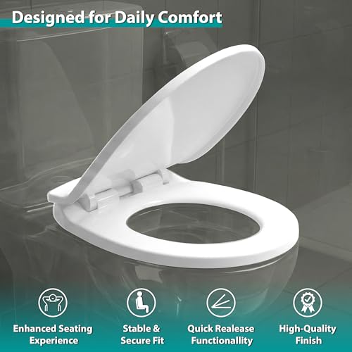 Image of Wassmist Toilet Seat Cover Set (Soft Close) Durable Toilet Seat Cover | Fits Most Standard EWC Commodes | Premium Finish