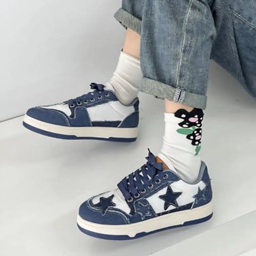 Retro Cool Star Chunky Sneakers for Women Trendy Casual Aesthetic Platform Skate Walking Shoes4