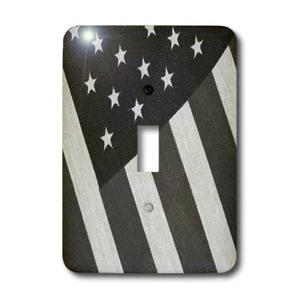 Interrupteur à bascule simple drapeau américain noir blanc 3dRose Lsp_14169_1