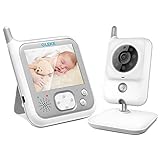 OLEKE Babyfoon met camera, smart babymonitor, videobewaking met 3,2 inch digitaal lcd-scherm met nachtzichtcamera, slaapliedjes, nachtzicht, intercomfunctie VOX