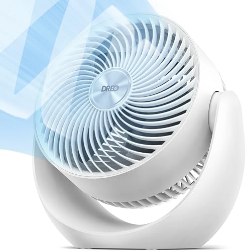 Image of DREO Fan for Bedroom, Table Air Circulator for Whole Room, 11 Inch, 60ft Strong Airflow, 120 adjustable tilt, 20db Low Noise, Quiet, 3 Speeds, Desk Fan for Home,Office, Kitchen