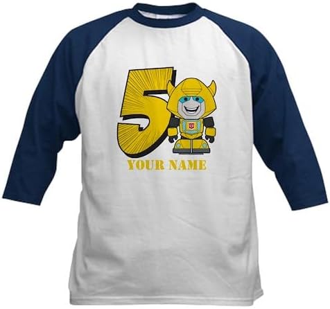 CafePress Custom Personalized Transformers 5 Bumblebee Pers Kids Baseball Jersey Kids Cotton, 3/4 Raglan Sleeve Shirt