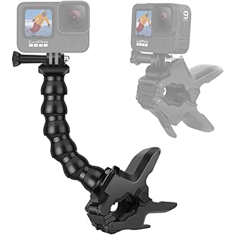 VKESEN Jaws Flex Clamp Mount Monopod Tripod Clamp Mount Set for GoPro Hero 10, 9, 8, 7, 6, 5, Insta360, DJI Osmo Cameras Cover