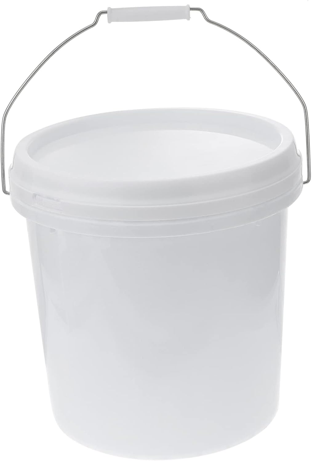 ERINGOGO Portable White Plastic Bucket with Handle Water Storage Container Durable and Flexible Design for Home Use and Outdoor Activities for Cleaning and Organizing