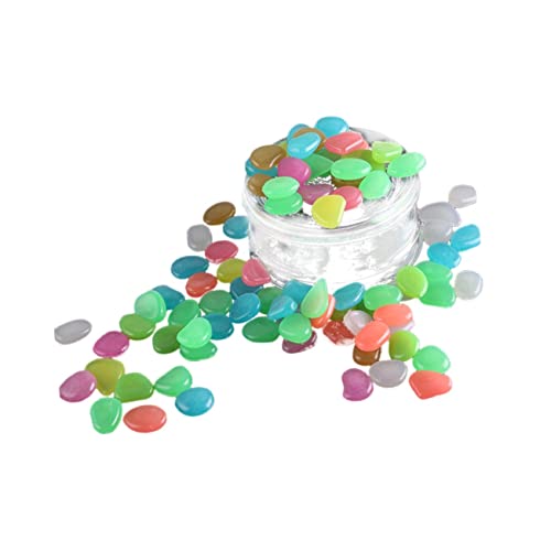 Yardwe 50Pcs Ghiaia Acquario Rocce Acquario Ciottoli Ghiaia Acquario Decorazione Terrario Rocce Vetro Ciottoli Decorare Ciottoli Acquario Pietra Arredamento Esterno Super Luminoso