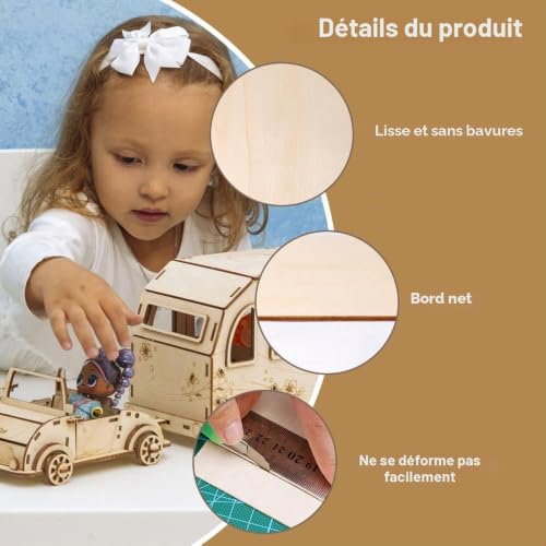 KineticKraft 15 Pièces Contreplaqué 2mm 200 X 100 X 2mm Planche Bois Brut – vue 3