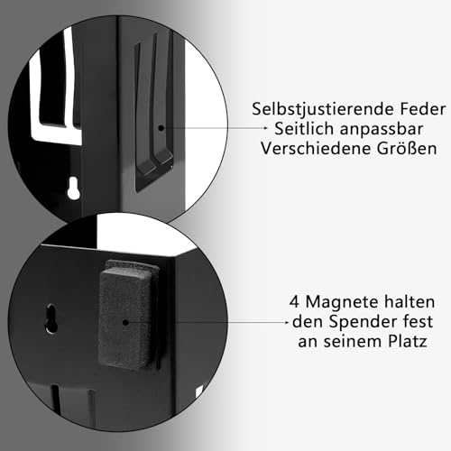 Support magnétique pour boîte à gants noir x2 pour garage et cuisine - 3