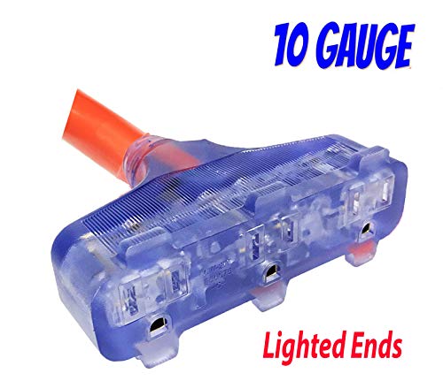 50 Ft 10 Gauge Extension Cord Heavy Duty Indoor Outdoor Triple Outlet Extension Cord 10/3 125 Volt, 1875 Watt, 5-15P/R, Ul Listed 10 Gauge Power Extension Cord 10 3 Prong 50 Ft #TOP7