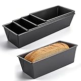 WeeGoo Bananenbrotformen aus Karbonstahl, 4 Größen, rechteckige Kastenform, antihaftbeschichtet, für Bananenbrot, Hackbraten, Sandwich, 4 Stück