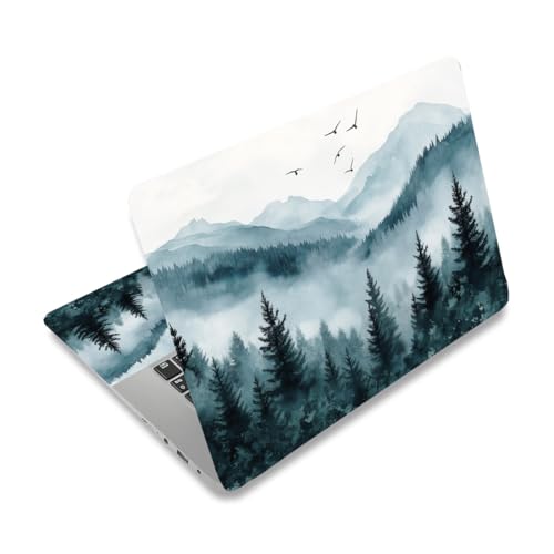 PLIGREAT Pegatinas para piel de ordenador portátil de Misty Forest, aptas para portátiles de 12, 13, 13, 14 y 15 pulgadas, universal, extraíble, vinilo, portátil, pintura de paisaje, pintura, arte