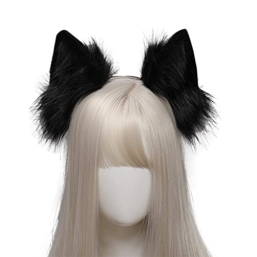 Image of VIGVAN Handmade Wolf Fox Ears Animal Cosplay Cute Head Accessories for Halloween