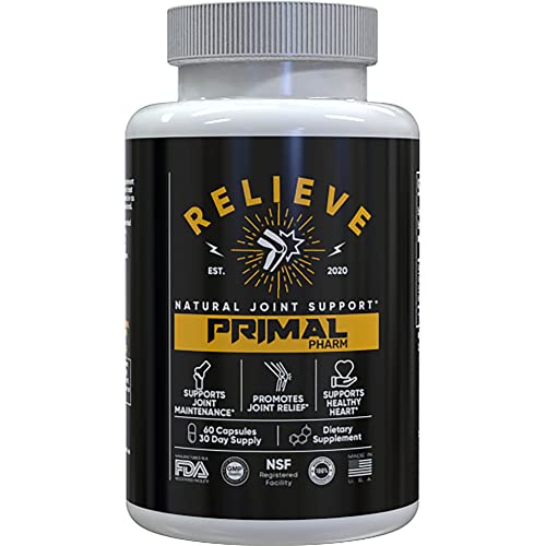Primal Pharm Relieve® - All-Natural Turmeric 95% Curcuminoids with BIOPERINE® for Healthy Joint Support (60 Caps/30 Days) - Made in USA