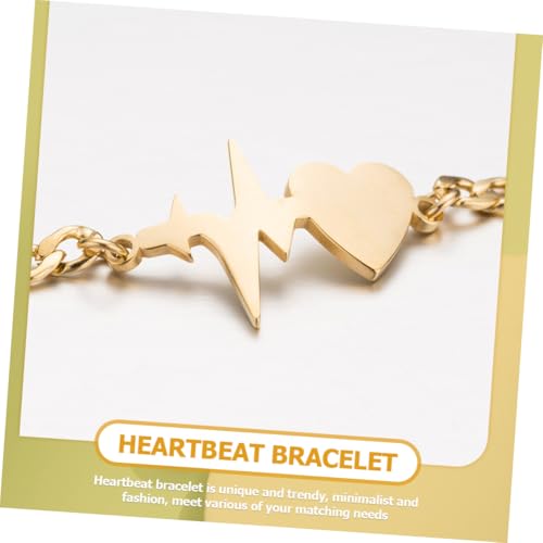 Bracelet cœur en métal allié doré pour un bijou léger à porter - 4