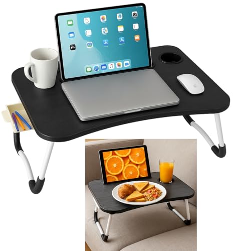 Betttablett Klappbar, Frühstückstablett mit Griff und Getränkehalter, Serviertisch, Ideal für Lesen und Arbeiten, Auch als Lapdesk Verwendbar 60x40x26 cm Schwarz mit Schublade Betttablett Klappbar, Frühstückstablett mit Griff und Getränkehalter, Serviertisch, Ideal für Lesen und Arbeiten, Auch als Lapdesk Verwendbar 60x40x26 cm Schwarz mit Schublade