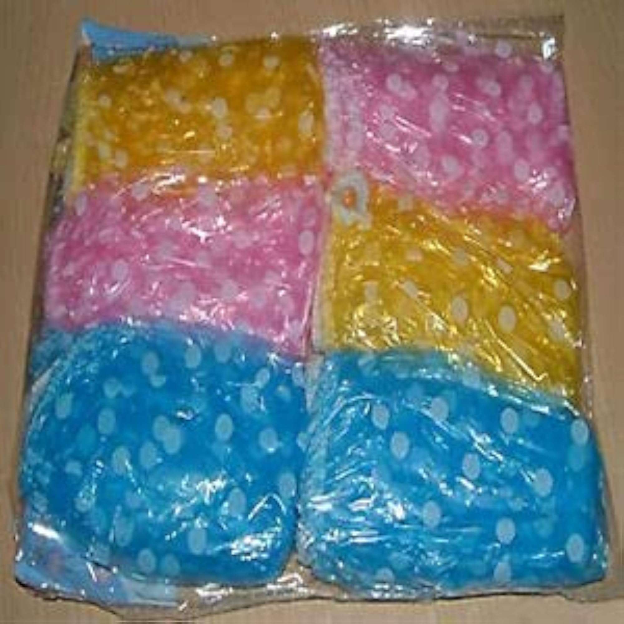 Colorful Waterproof Reusable Shower Caps, Pack of 6