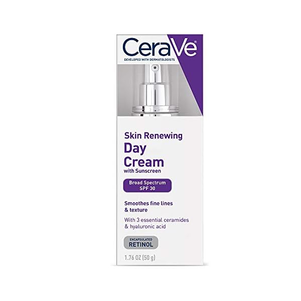 CeraVe Anti-Aging Face Cream SPF 30, Anti-Wrinkle Retinol Cream with Hyaluronic Acid and Ceramides, 1.76 oz