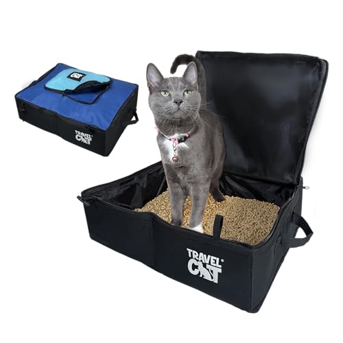 Arenero plegable para gatos con tapa y bolsillo extra miniatura 1