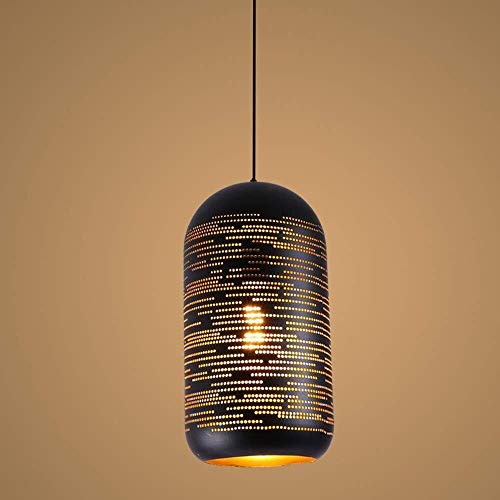 Lustre suspension indus métal noir e27 droplight restauration vintage - 3