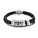 Bracelet personnalisé pour homme avec perles de nom en argent tresse noir nom breloque bracelet d'identification personnalisé pour hommes avec noms de famille cadeau de fête des pères