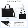 Chase Chic Canvas Tote Bag with Zipper for Women - Multi Pocket Shoulder Crossbody Bag with Compartments fits 15.6 Inch Laptop - Large Capacity Casual Handbag Suitable for Work Travel (Black) #1
