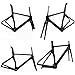 KLWEKJSD 700C Road Bike Frameset 46/48/50/52/54cm Carbon Fiber Disc Brake Frame Thru Axle Frame with Fork Internal Routing (Color : Black, Size : 54cm)