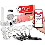 Ranji - Lot de 6 Passoires en Acier Inoxydable - Épuisettes pour Fondue, Écumoire Fritur...