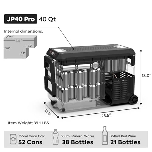 Image of ICECO JP40 Pro 12 Volt Car Refrigerator, Portable Fridge Freezer for Camping, Car Fridge Powered by SECOP, 12V refrigerator for Car & Home, DC 12 /24V, AC 110 /240V, Multi-directional Lid