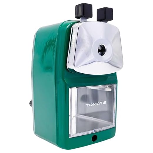 Apontador de Mesa Manual para Lapis com Manivela e Deposito Coletor MAT-M01 - Tomate (Verde)