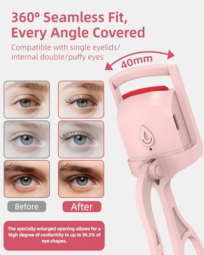 image for HOTRYEE Heated Eyelash Curler, 5S Fast Heating Electric Eyelash Curler