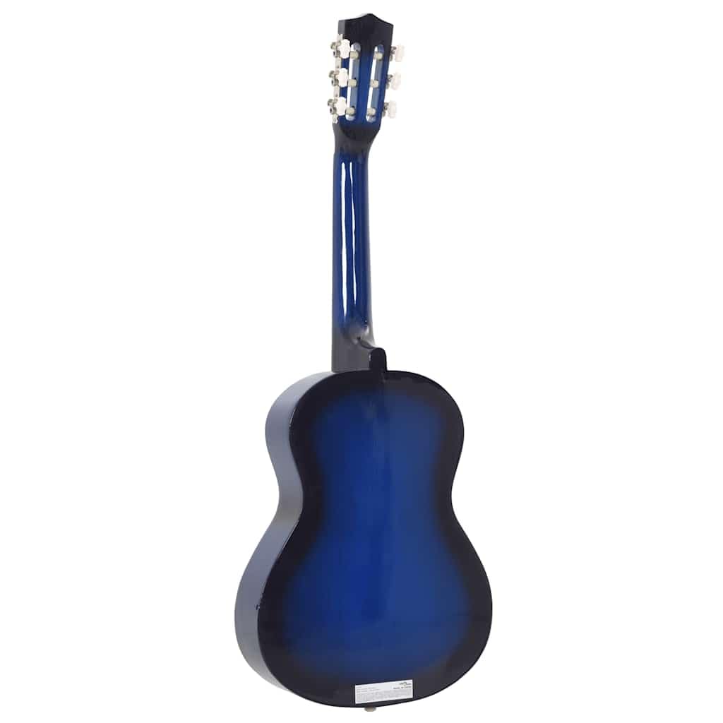 Guitarra acústica clásica para niños y principiantes, color azul, 1/2 34 pulgadas, con cuerdas de nailon, instrumento de aprendizaje, incluye accesorios, ideal para clases de música, adecuada