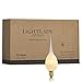 LightLady Studio Silicone Light Bulbs for Candle Lamps, 7 Watts, 12 Pack Dipped Candle Bulbs for Window Candles, Candelabra, Handmade White Flame Shaped Design