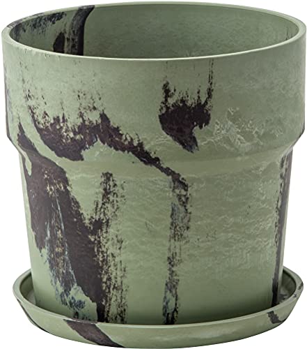 ポッシュリビング アーバンプランツポット マーブル ピスタチオ×カカオ Φ19.5×H18.5cm 81035