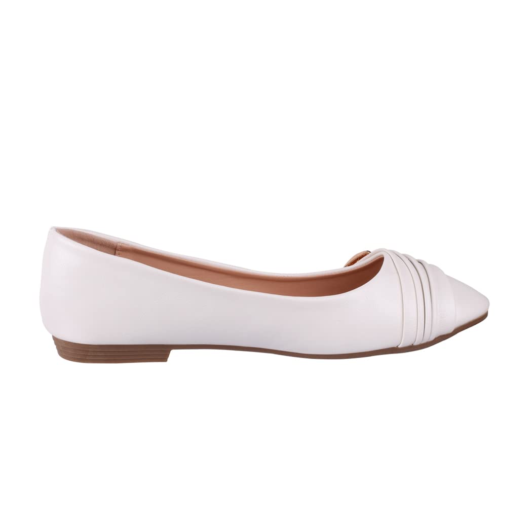 Elara Femmes Ballerines Confortable Cuir Optique Rhinestones Plat Chunkyrayan