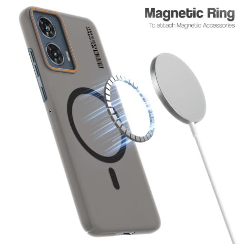 Image of Mr. Case Back Cover for Motorola Moto Edge 50 Fusion 5G Sleek Frosted Translucent Back Only Compatible with Wireless Magnetic Accessories | Anti-Scratch Shockproof Phone Case - Black