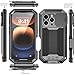 AdirMi Metal Case for iPhone 16 Pro Max/16 Pro/16 Plus/16, [Cameras Protection] Aluminum Military Grade Rugged Case with Stand Built-in Screen Protector,Black,16 Pro