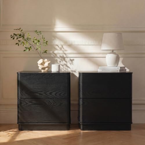 Image of Yechen Nightstands Set of 2 with 2 Push to Open Drawers Storage