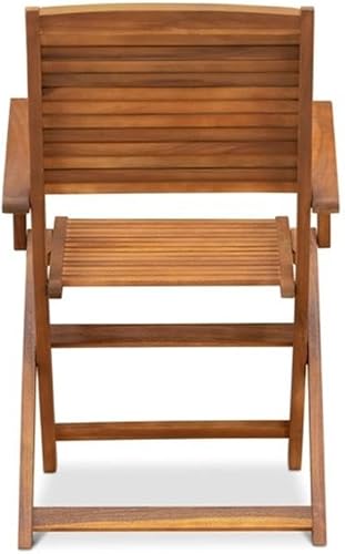 Miniatura 8 de East West Furniture BHDCANA Hayward Outdoor Dining Folding Arm Chairs - Acacia Wood, Set of 2, Natural Oil