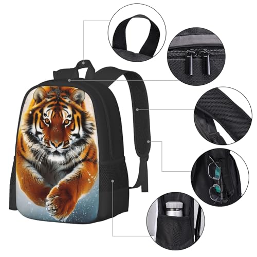 Funny Tiger Backpack for Women Men Animal Bookbag 17 Inch Multifunctional Large Capacity Durable Travel Daypack3